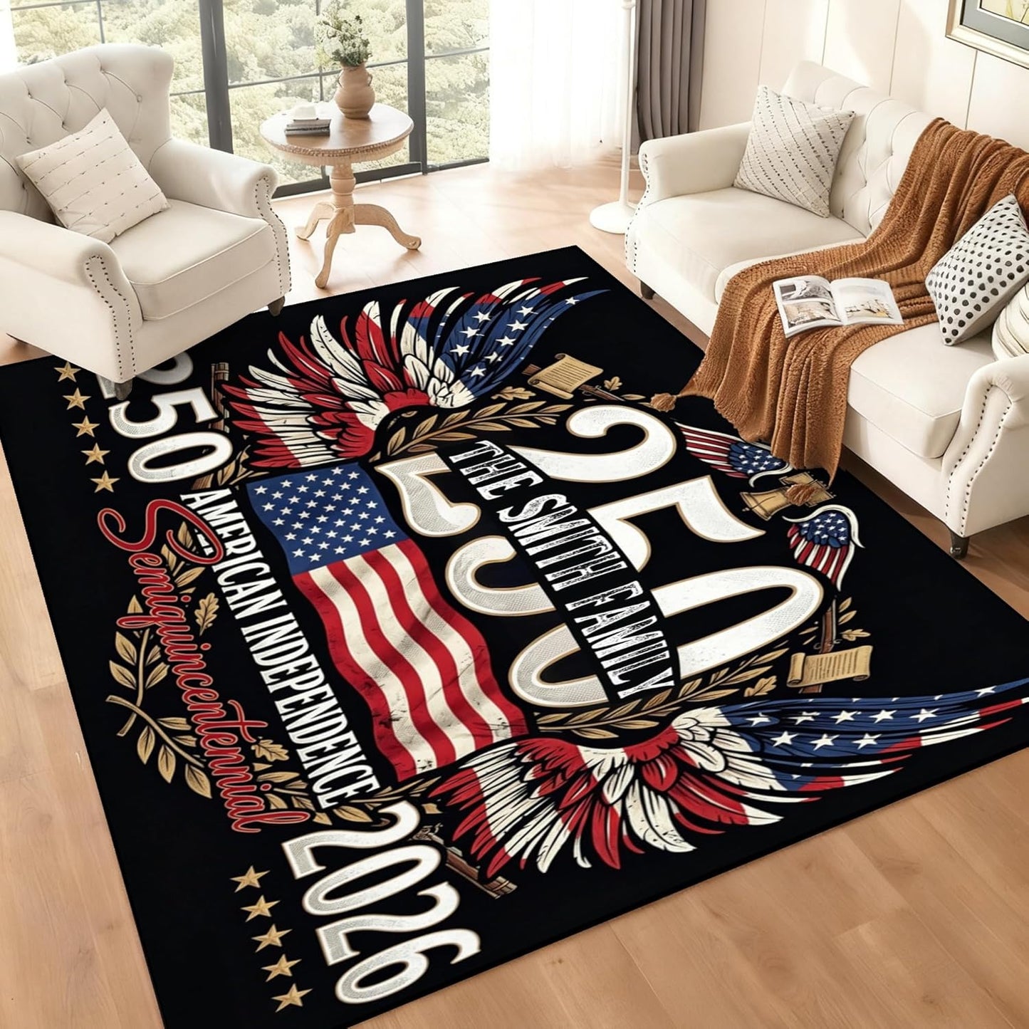 Personalized Family Name Initials Monogram Pink Rug, Shining Butterfly Printed Carpets for Girls Kids Butterfly Theme Living Room Indoor Bedroom Decor 5'×7' Soft Polyester Yoga Mat