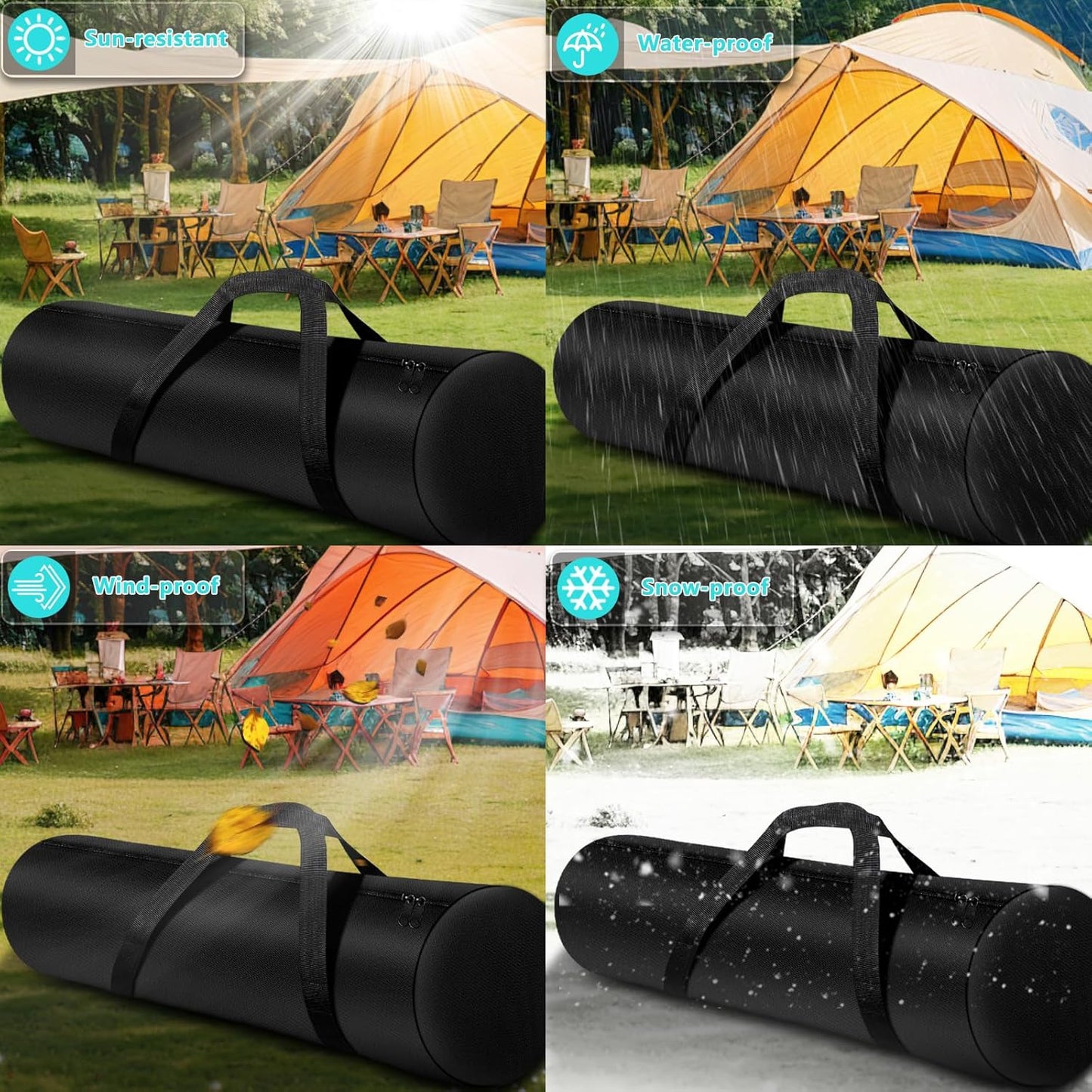 Kovshuiwe 48-Inch Camping Chair Storage Bag, Large Folding Chair Carry Bag Nylon Storage Tent Bag with Handle Strap for Travel Outdoor Camping Sports-48x11x11inch（Bag only）