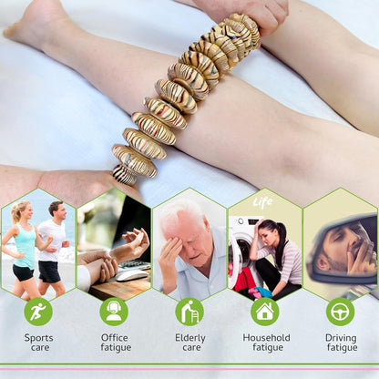 Wooden Massager Handheld Roller Trigger Point Massager Stick for Fascia, Cellulite, Muscle & Abdomen , Body Therapy Massager, Muscle Belly Relief Tool…