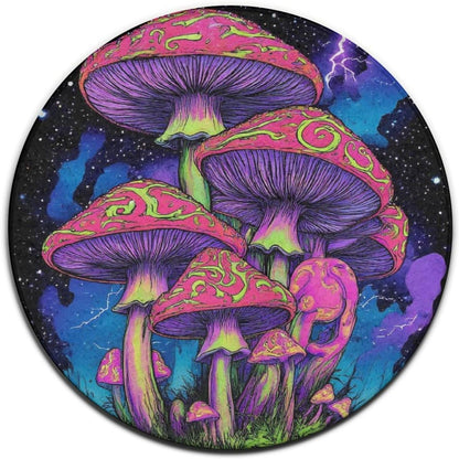 Home Decor Non Slip Kitchen Office Circle Rug, Machine Washable Modern Round Area Rug, Room Sofa Yoga Soft Round Carpet Purple Galaxy Trippy Space Astronaut Art, 36inch