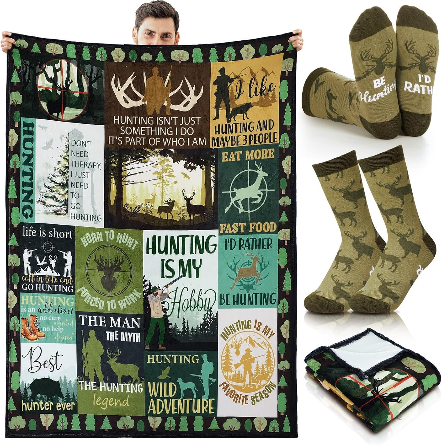 HunnmingRe 2 Pcs Unique Yoga Blanket and Socks Gifts for Yoga Lovers 50" x 60" Restorative Instructor Teacher Mother's Day Birthday Gag Gifts for Meditation Gymnasts Women Girls