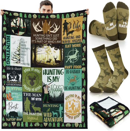 HunnmingRe 2 Pcs Unique Yoga Blanket and Socks Gifts for Yoga Lovers 50" x 60" Restorative Instructor Teacher Mother's Day Birthday Gag Gifts for Meditation Gymnasts Women Girls