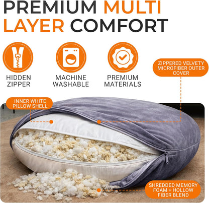 Cheer Collection Meditation Cushion - Ergonomic Floor Pillow, Yoga Pillow with Buckwheat Filling, Zafu Meditation Cushion, Comfort & Meditation Posture Support