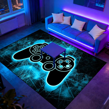 Video Game Rug - Gaming Themed Rug Gamepad Controller Area Rugs for Bedroom Gaming Carpet for Boys Game Carpet for Playrooms Bedroom Doormat Yoga Mats