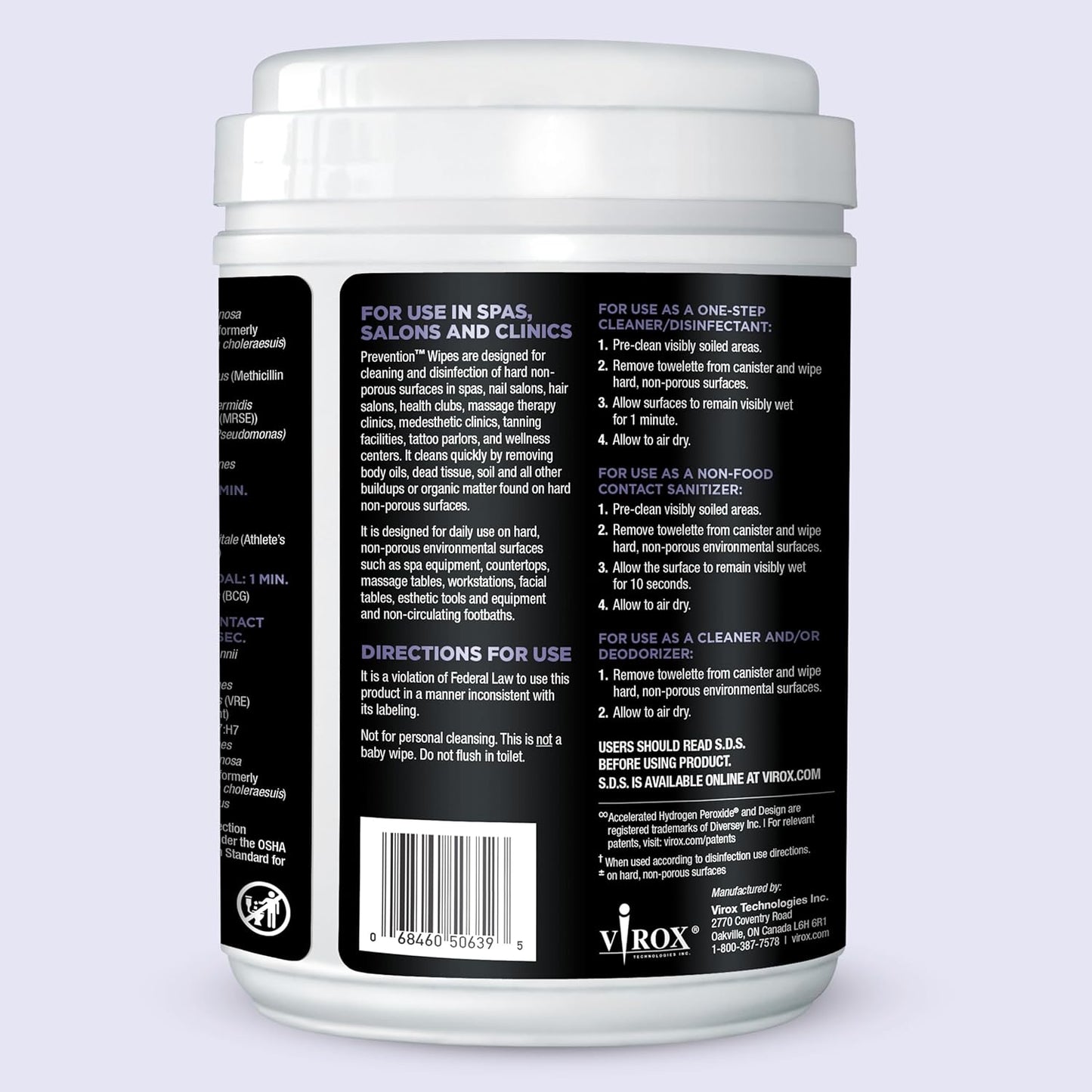 Prevention All Purpose Disinfectant Wipes – Canister of Cleaning Wipes for Salons, Spas, Wellness Centers and Yoga Studios – Hospital Grade Surface Sanitizing – 160 Count
