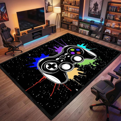 Game Controller Rugs for Bedroom Boys Living Room Gamer Gamepad Red Carpets Floor Mat Player Indoor Mats Gaming Art Design Home Decor Crystal Doormat Yoga Mats 3'x5'