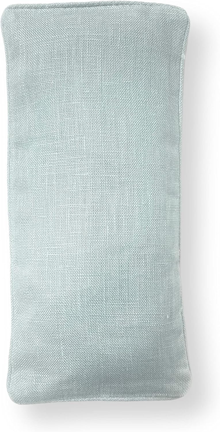 Sacksy Thyme Organic Linen Eye Pillow - Lavender & Flaxseed for Relaxation, Yoga, Stress Relief - Microwavable Heating Pad & Cool Compress - Made in USA - Gifts for Meditation
