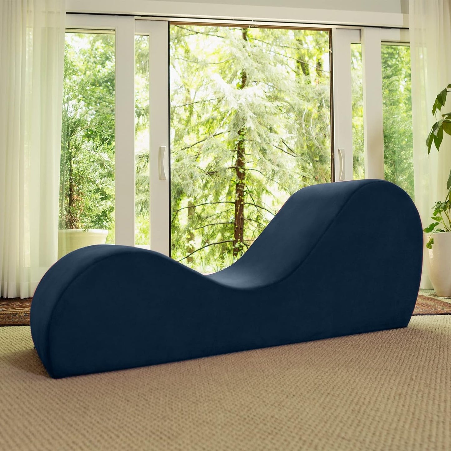 Avana Sleek Chaise Lounge for Yoga - Made in The USA - Great for Stretching, Relaxation, Exercise & More, 60D x 18W x 26H Inch, Light Grey
