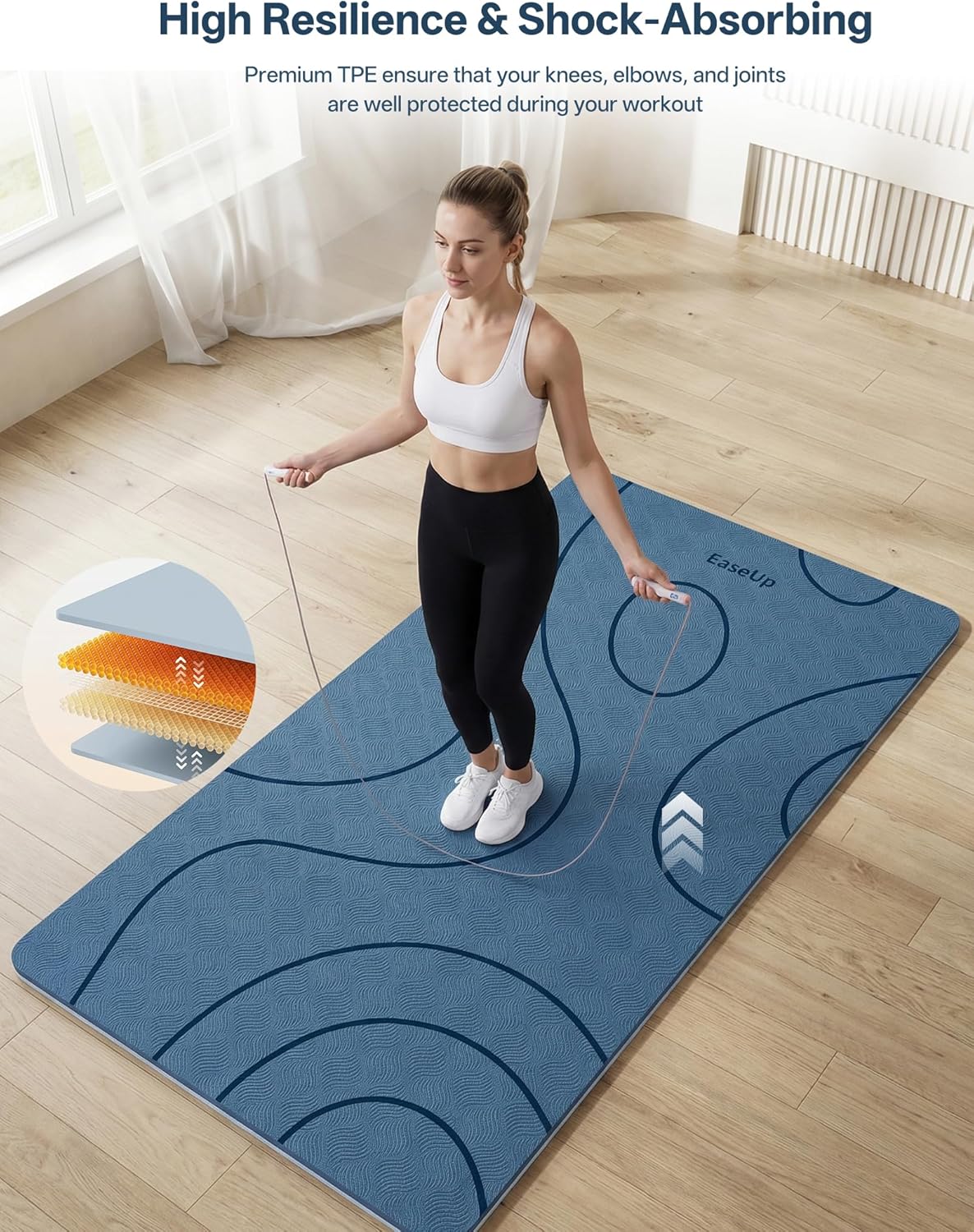 EaseUp Large yoga mat,73’x35.5’x0.4’,extra thick and wide,10mm pilates mat,non-slip exercise mat,workout mats for home gym