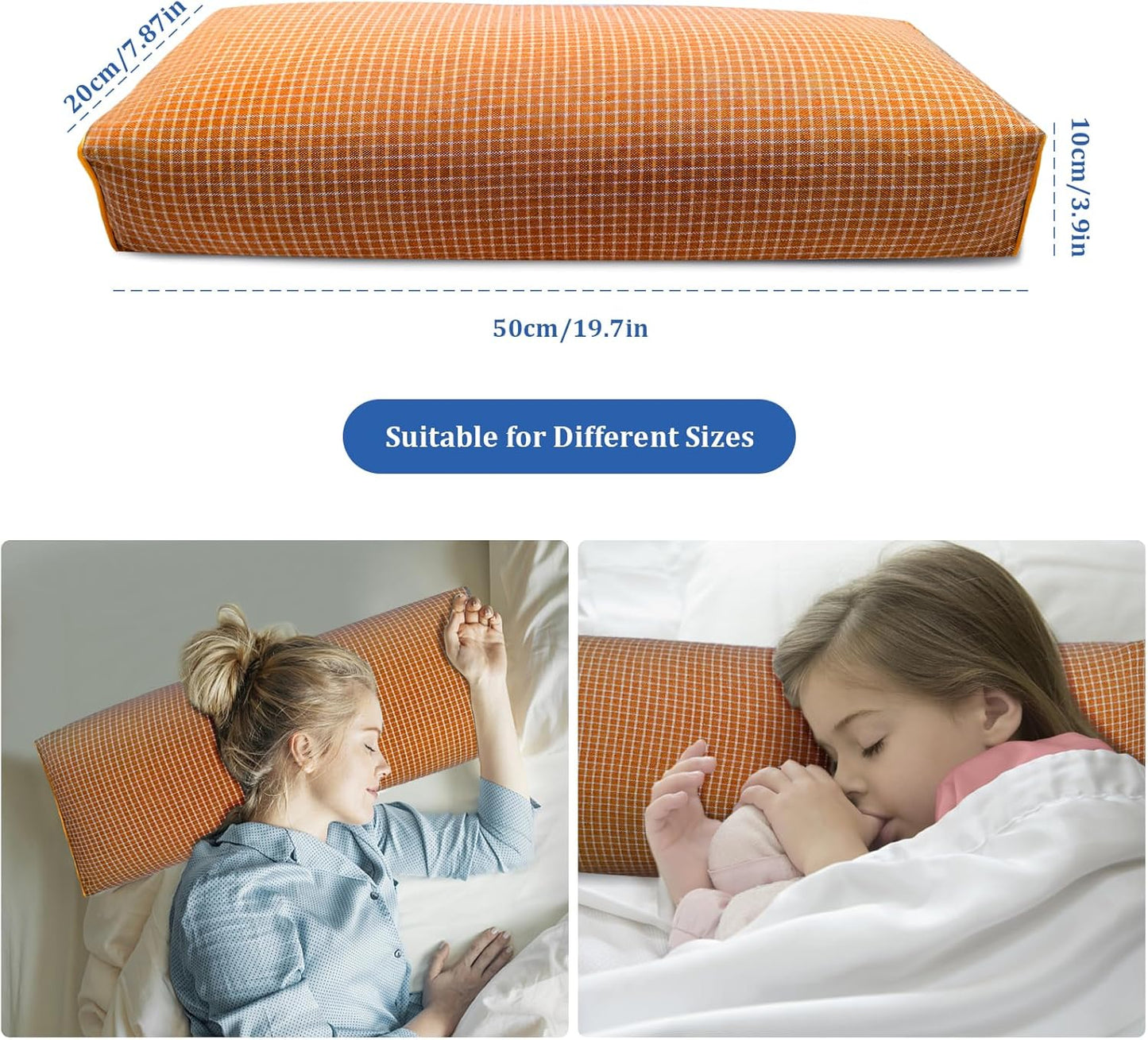 Adjustable Buckwheat Hull Pillow for Neck Pain Relief (21x8x4in) Natural Cooling Cervical Support Organic Pillow for Side & Back Sleepers with Night Sweats (Grey)