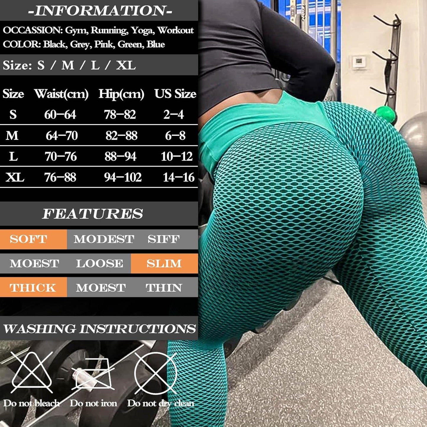 JGS1996 Butt Lifting Leggings for Women Tummy Control Workout Yoga Pants High Waisted Scrunch Booty Gym Tights