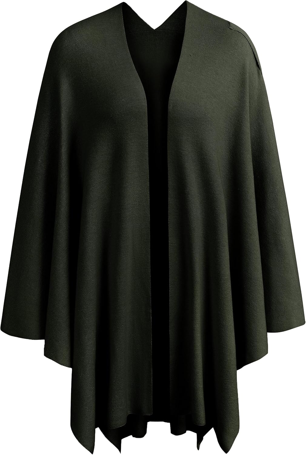 PULI Womens Large Cross Front Poncho Sweater Wrap Topper Knitted Elegant Shawls Cape for Fall Winter