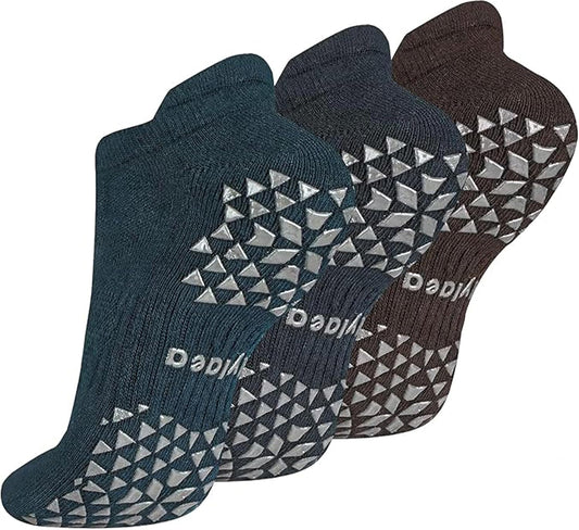 Hylaea Unisex Non Slip Socks with Grip for Yoga, Hospital, Pilates, Barre | Ankle, Cushioned