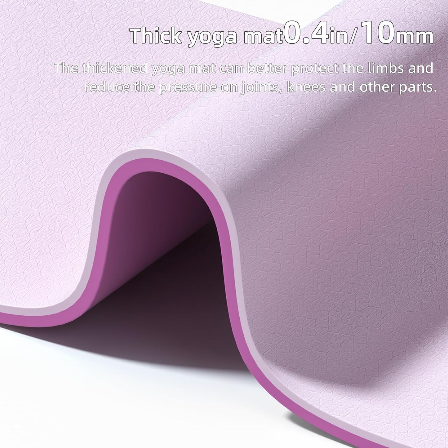 Yoga Mat Thick(10mm) Exercise Mat Non Slip Anti-tear,72"x35" Extra Large Pilates Mats for Home Workouts, Gym & Floor Stretching with Carrier Strap