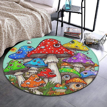 Home Decor Non Slip Kitchen Office Circle Rug, Machine Washable Modern Round Area Rug, Room Sofa Yoga Soft Round Carpet Purple Galaxy Trippy Space Astronaut Art, 36inch