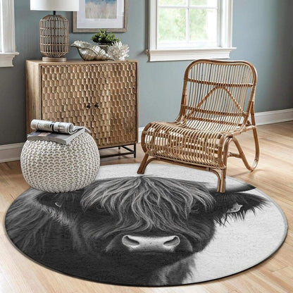 Large Home Decor Mat, Soft Round Yoga Carpet, Non Slip Machine Washable Home Office Circle Rug Gothic Witchy Sun Moon Mushroom Moth