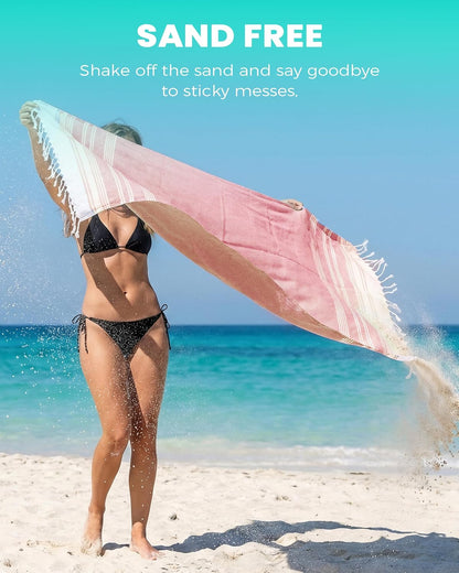 Turkish Beach Towels Vacation Essentials Yoga Blanket Pool Workout Towel Oversized Sand Free Quick Dry Lightweight Meditation Supplies Mat Cover Surf Boat River Float Accessories Gym Excise Stuff