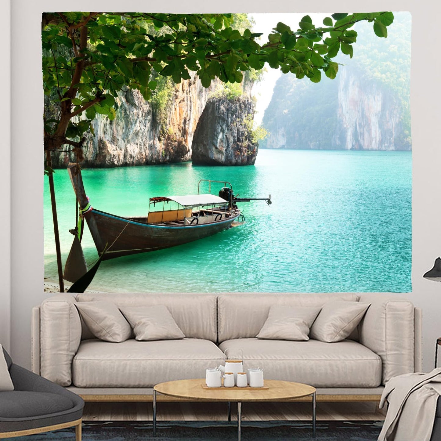 LYFANS Wooden Bridge Water Printing Fabric Tapestry Decorative Wall Art Tablecloth Bed Cover Picnic Carpet Beach Towel Bedroom Dormitory Living Room Multi functional Tapestry 79 x 59 inches