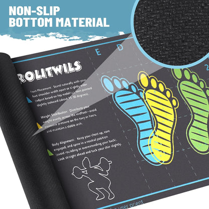 31.5'' X 13.8'' Anti-Slip Squat Mat with Foot Position Guides, Professional-Grade Exercise Mat Perfect for Squats, Leg Training and Lunges, Enhancing Muscle Activation, Versatility and Safety for Home Fitness Enthusiasts