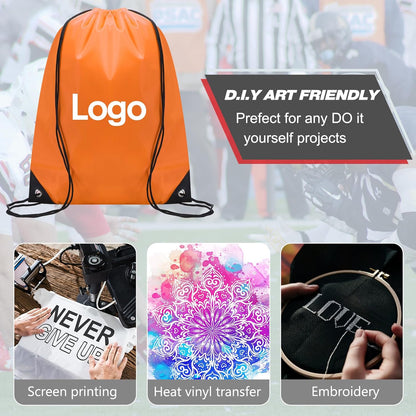 Shappy Drawstring Backpack Bulk Sports Gym Cinch Bag Polyester String Bag for Men Women(10 Colors,100 Pcs)