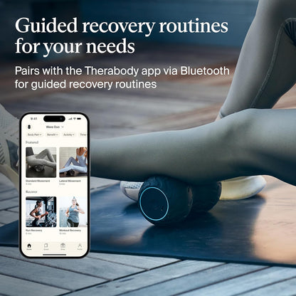 TheraGun Therabody WaveRoller - High Density Foam Roller for Body and Large Muscles. Bluetooth Enabled with 5 Customizable Vibration Frequencies in Therabody App