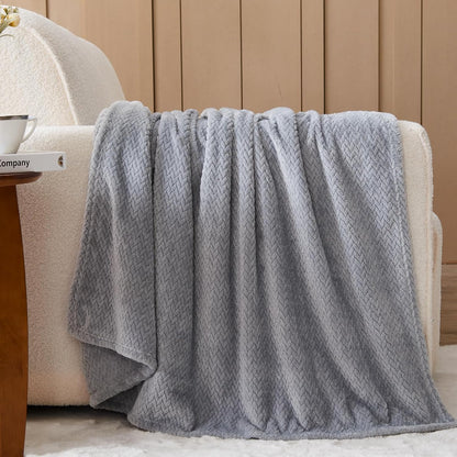 NEWCOSPLAY Super Soft Throw Blanket Light Purple Premium Silky Flannel Fleece Leaves Pattern Lightweight Bed Blanket All Season Use (Light Purple, Throw(50"x60")) - Colors A