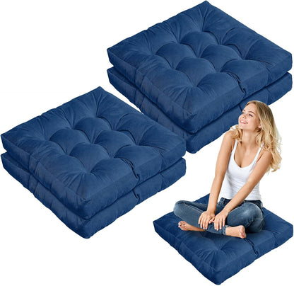 Jerify Floor Pillow Cushions Large Round Square Large Meditation Floor Pillow for Classroom Adult Meditation Picnic Party Seating Learning Daycare School(Square,Mixed Colors,4 Pcs)