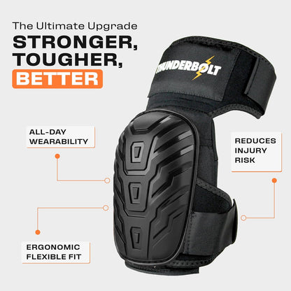 Thunderbolt Knee Pads for Men Construction Knee Pads for Work for Men and Women with Double Gel for Gardening Flooring Roofing Heavy Duty with Extra Thick Foam and Strong Adjustable Non-Slip Straps