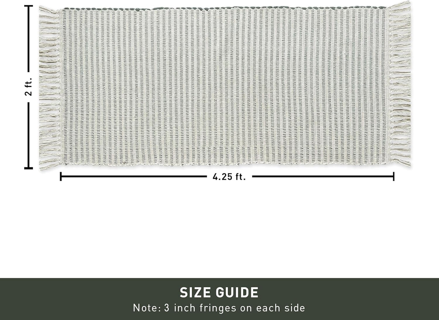 Chardin home Beige & Ivory Providence Runner 2.5x8 feet |Hand Woven Farmhouse Rug with Hand Knotted Fringes|Great in Kitchens entryways Hallways Bathrooms Meditation Yoga Mat|Reversible Cotton Rug