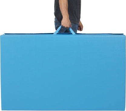 Best Choice Products 8 ft x 4 ft Gymnastics Mat, 4-Fold Foam Exercise Gym Floor Mat for Workout, Yoga, Aerobics, Martial Arts w/Handles, Blue