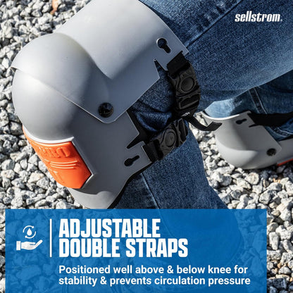 Sellstrom KneePro Knee Pads - Ultra Flex III - Heavy Duty Protection and Comfort for Construction, Gardening, Army, Flooring Work - Grey and Orange