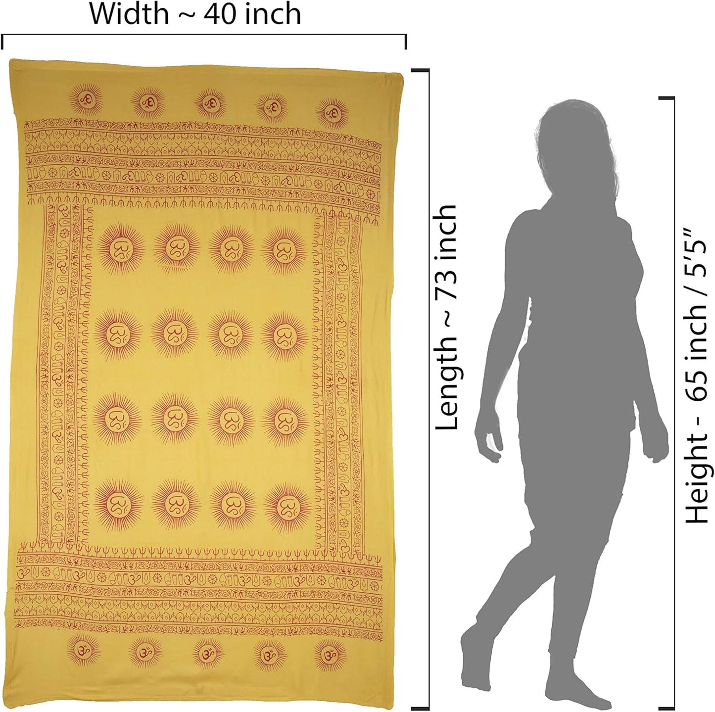 Yoga Scarf Meditation Shawl Large Wrap Hindu Prayer Stole OM print