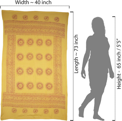 Yoga Scarf Meditation Shawl Large Wrap Hindu Prayer Stole OM print