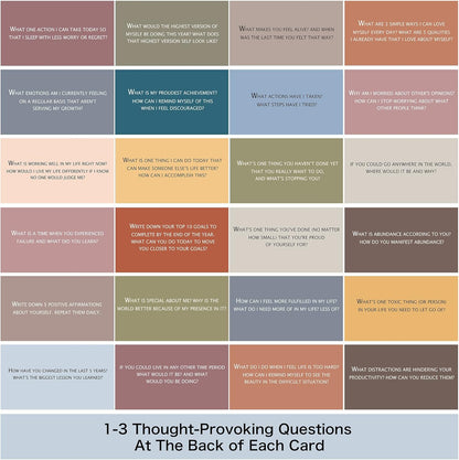 100 Affirmation Cards for Women and Men With 150+ Thought-Provoking Questions, Unique Affirmation cards for stress Relief, Meditation and Self Care Gift For Women and Men.