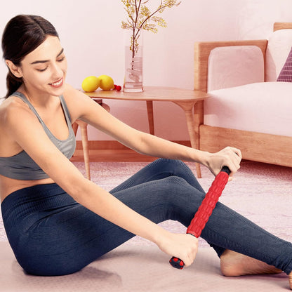 YANSYI Professional 9-Roller Deep Tissue Massage Stick - Portable Muscle Recovery Roller for Athletes, Relieves Post-Workout Soreness & Leg/Back Pain - Portable Physio Tool (Purple)