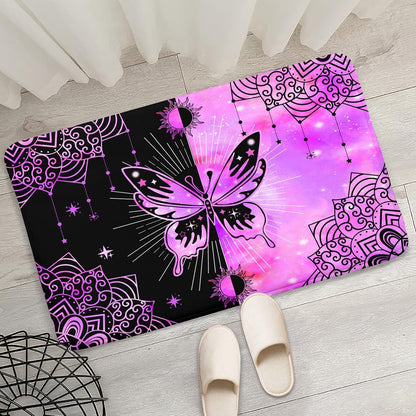 Black Girl Area Rug for Bedroom African Black Girls Floor Rugs for Living Room Playroom Cartoon Art Home Decor Soft Yoga Mats for Women Afro Purple 47" x 31" (2.7 x 3 Feet)