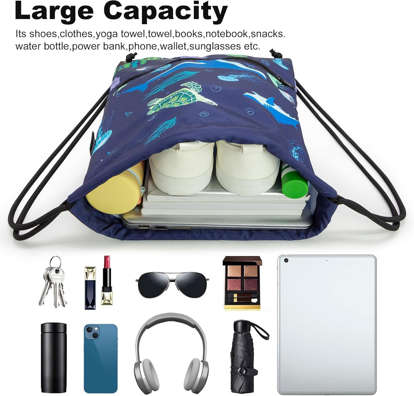 HOLYLUCK Drawstring Backpack Bag Sport Gym Sackpack - Colors A