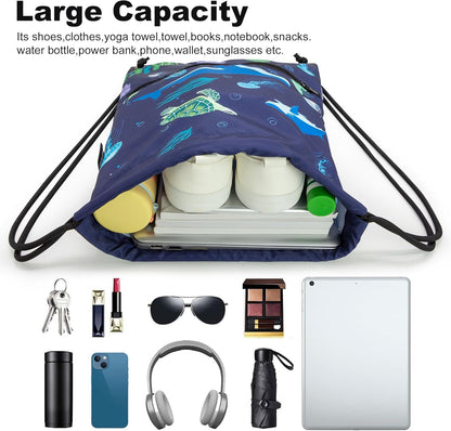 HOLYLUCK Drawstring Backpack Bag Sport Gym Sackpack - Colors A