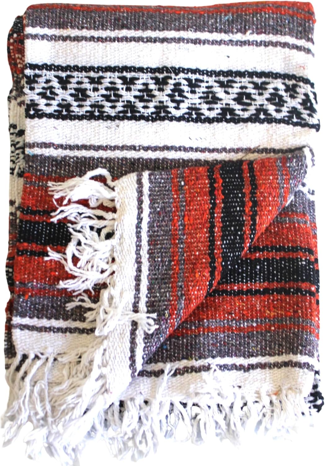 Del Mex Classic Mexican Blanket, Large Authentic Woven Falsa Throw (70"x50"), Artisan Southwest Décor for Beach, Yoga, Outdoors (Lavender)