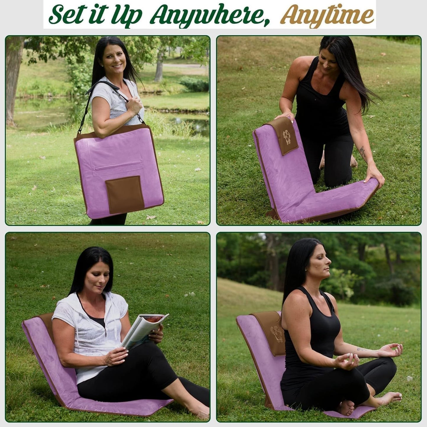 Japanese Meditation Floor Chair with Back Support for Adults - Premium Meditation Chair with Adjustable & Foldable Back for Seating, Yoga & Gaming — Folding Backjack Chairs with Backrest for Adults