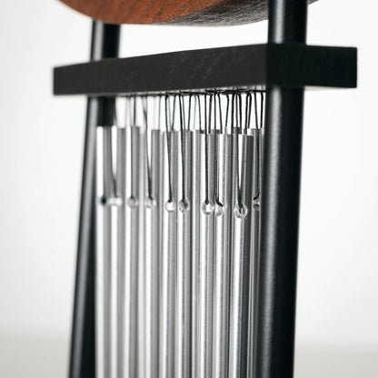 Woodstock Wind Chimes Tranquility Table Chime -Silver Aluminum Solid Rods, Small 9 - Inch Tall, Bell Percussion Instrument for Meditation, Yoga, Classrooms, Offices, Great for Awareness, Relaxation.