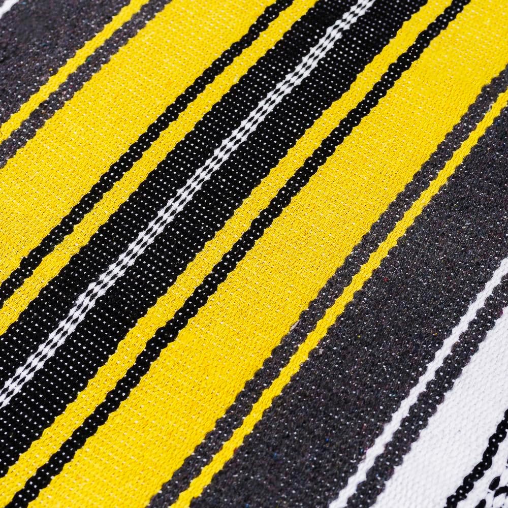Airooglee 69" L x 51" W Large Mexican Blanket - Perfect as Yoga Outdoor Beach Serape Picnic Camping Woven Blanket, Boho Home Décor - Red