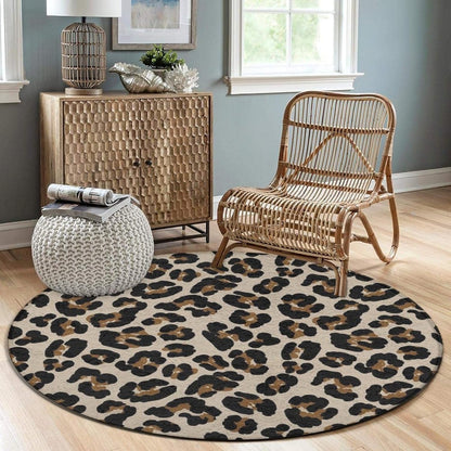 Soft Round Yoga Carpet, Large Home Decor Mat, Non-Slip Machine Washable Kitchen Office Circle Rug Compatible with Cool Norse Viking Vegvisir Runic Compass
