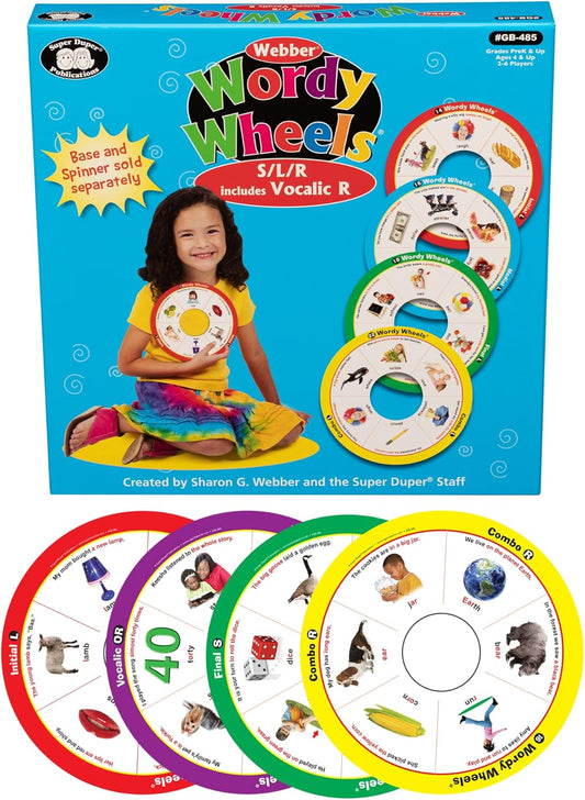 Super Duper Publications | Webber® Wordy Wheels S/L/R (Includes Vocalic R) Add-on Set | Articulation Activity for Speech Therapy | Educational Game