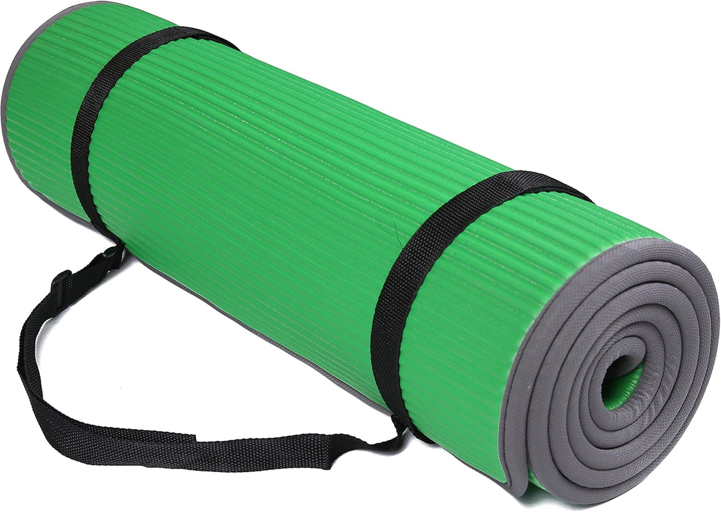 Fitvids All-Purpose 2/5-Inch (10mm) Extra Thick High Density Anti-Slip Exercise Pilates Yoga Mat with Carrying Strap, Multiple Colors