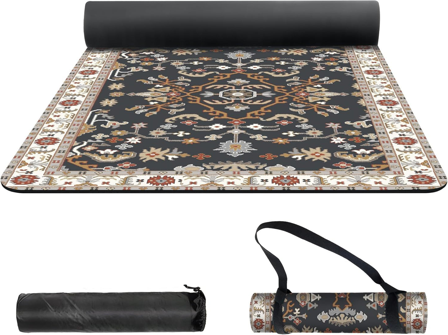 nuveti Yoga Mat Print Extra Thick TPE Non Slip Fitness Exercise Mat with Carrying Bag,72"x24" Extra Thick 6MM Exercise & Workout Mat for Yoga, Pilates Fitness and Floor Exercises - Colors B