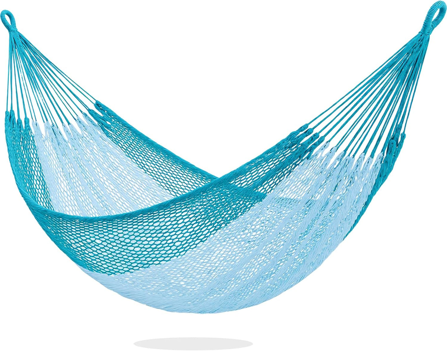 PNAEUT Handwoven Mayan Hammocks, Double Rope Hammock for Outdoor Outside & Indoor, Thick Soft 600 lbs Capacity Heavy-Duty, Includes Tree Straps, Carabiners & Carrying Bag (Nature, X-Large)