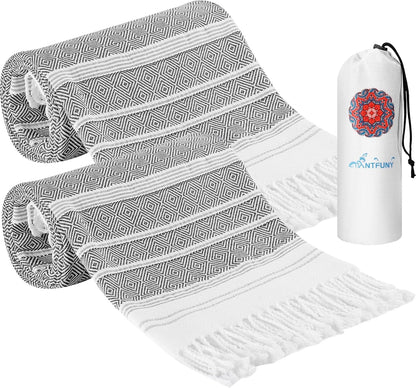 Antfuny Turkish Beach Towels Vacation Essentials Quick Dry Sand Free Oversized Bath Pool Swim Towel Extra Large XL Blanket Adult Travel Cruise Accessories Must Haves Clearance Stuff Necessities - Colors C