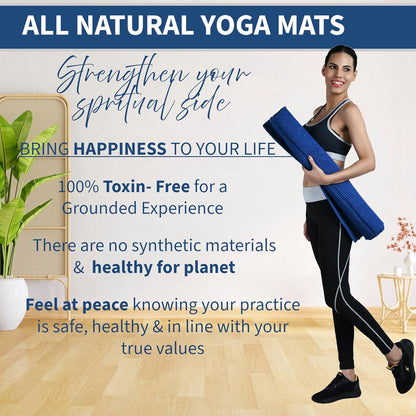 100% Organic Anti-Skid Cotton Yoga or Meditation Mat: Hand-Woven, and Extra-Long(28'’ x 74'’) for Ultimate Comfort and Stability with Cotton Carry bag