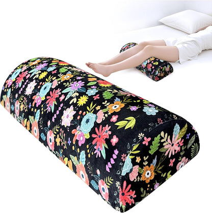 Knee Pillow for Back Sleeping – Half Moon Bolster Pillow for Under Knee While Sleeping Support, Leg & Back Pain Relief (21.5x9x5 Inches)